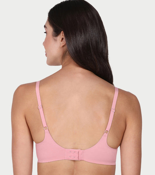 Enamor Innovations Invisibra, Ultra smooth, Flexi Wire Lift, Bonded, Women's T-Shirt Bra - Seamless, No-Pinch, Padded, Wirefree, Medium Coverage - F084 (Strawberry Ice)