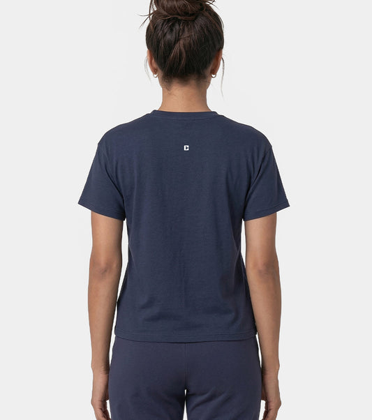 Enamor Active Graphic Tee – breathable, sweat-wicking all-day comfort - A321 (Navy/Change Graphic)