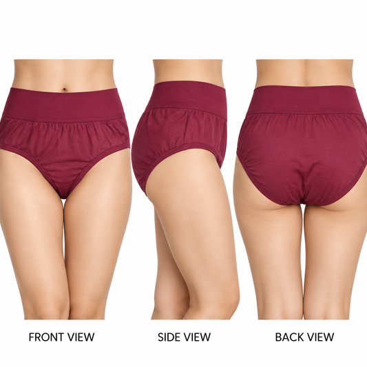 MYBODY Women’s Cotton Hipster Panties |Soft Breathable Underwear for Women, Wide Elastic Waistband|Comfortable Ladies Innerwear|Daily Wear Briefs, Multicolor