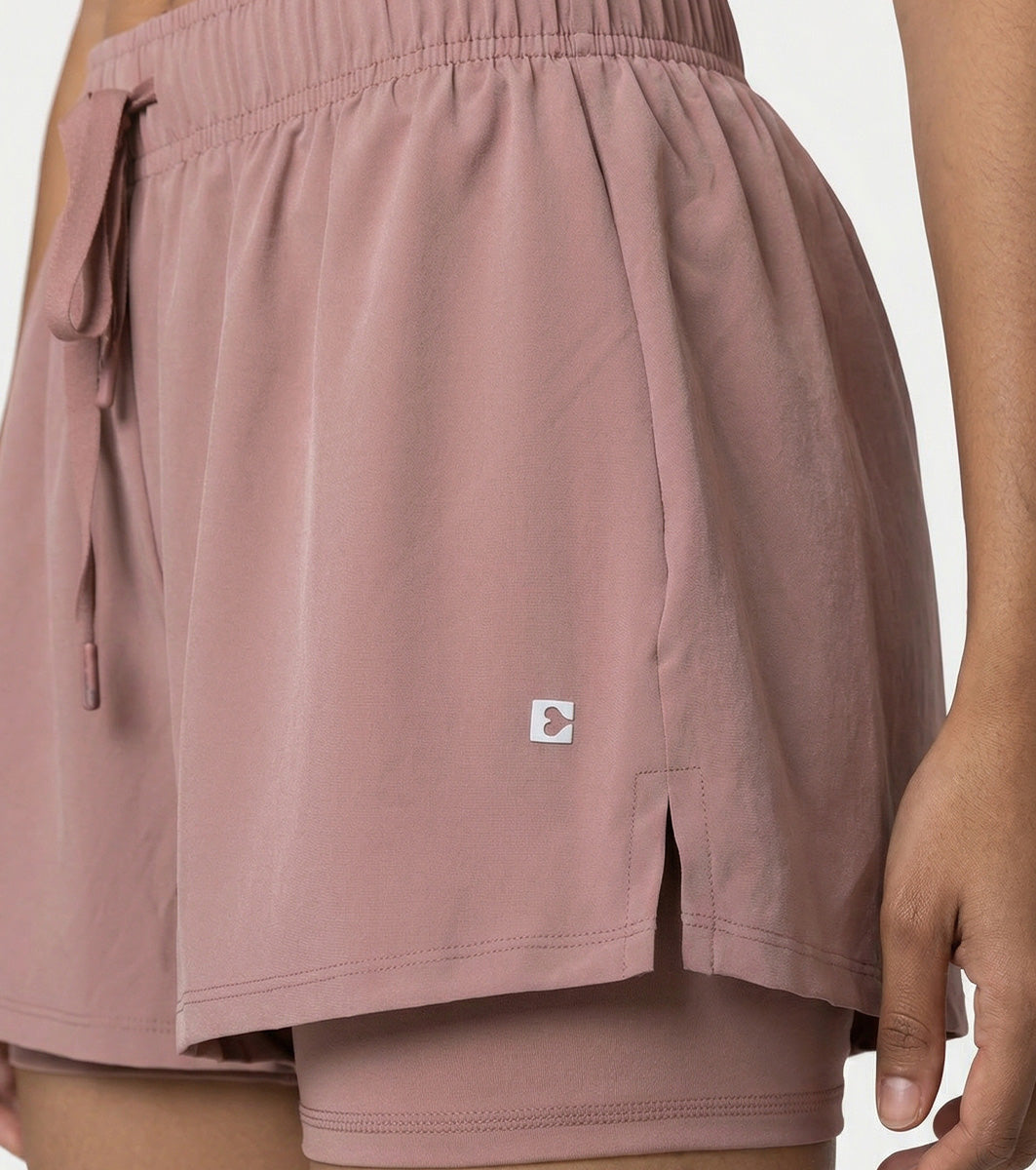 Enamor Duo Shorts, Regular Fit, Inner Cycling Shorts - A706 (Twilight Mauve)