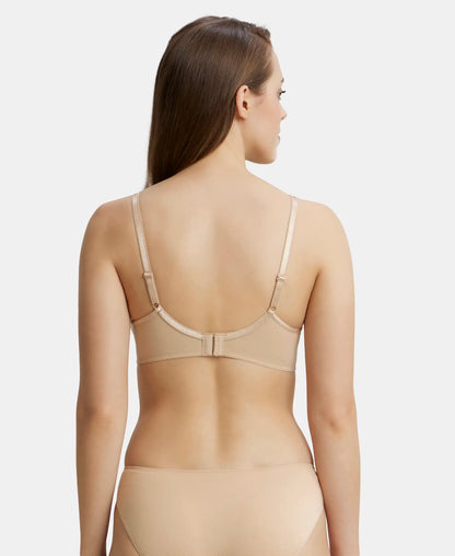 Wirefree Non Padded Super Combed Cotton Elastane Stretch Medium Coverage Cross Over Everyday Bra - Skin
