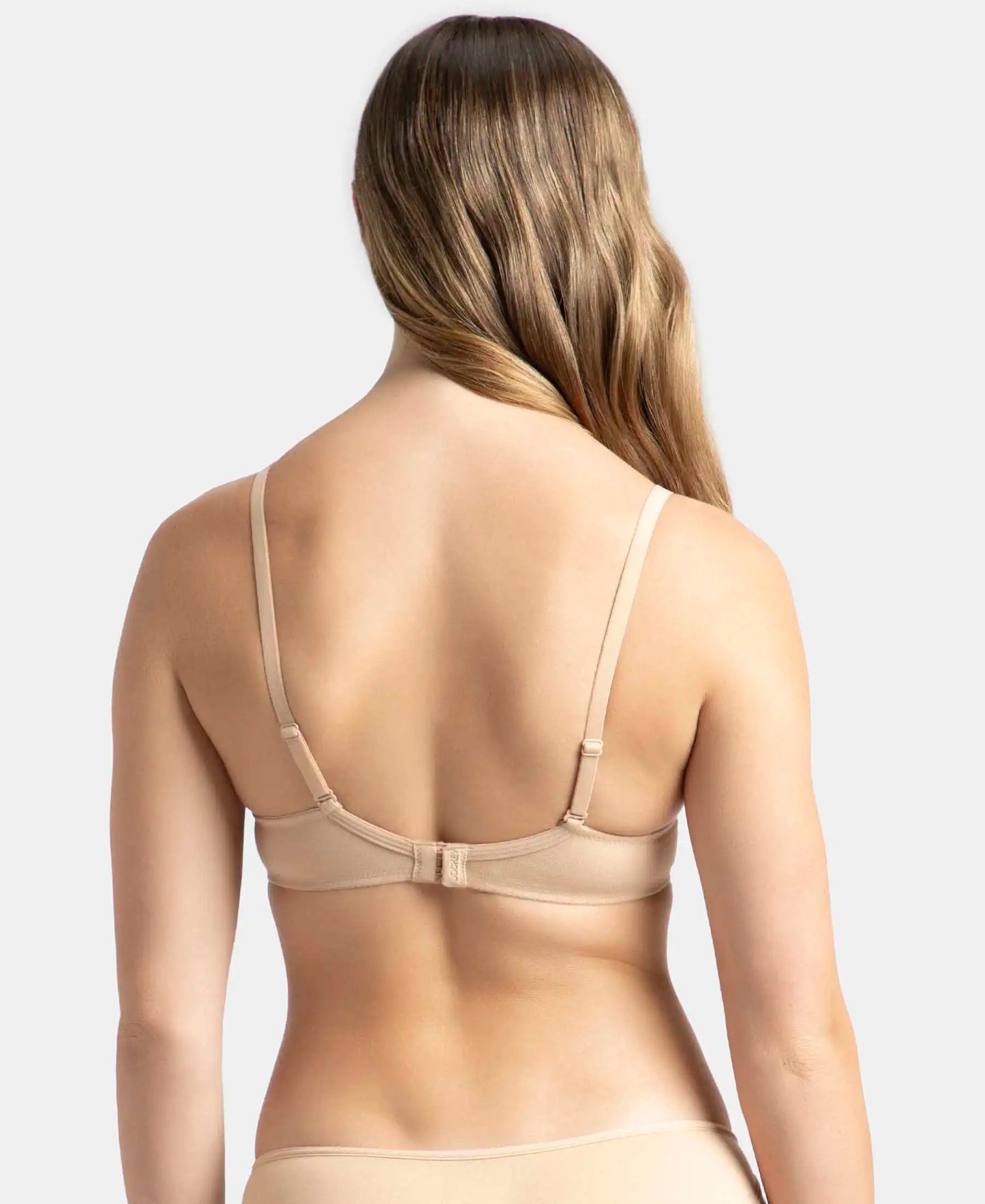 Under-Wired Padded Super Combed Cotton Elastane Stretch Medium Coverage T-Shirt Bra with Detachable Straps - Light Skin