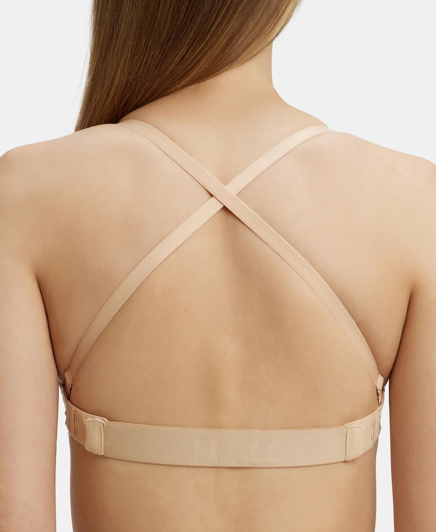 Wired Padded Soft Touch Microfiber Elastane Stretch Medium Coverage Multiway Backless Bra - Light Skin