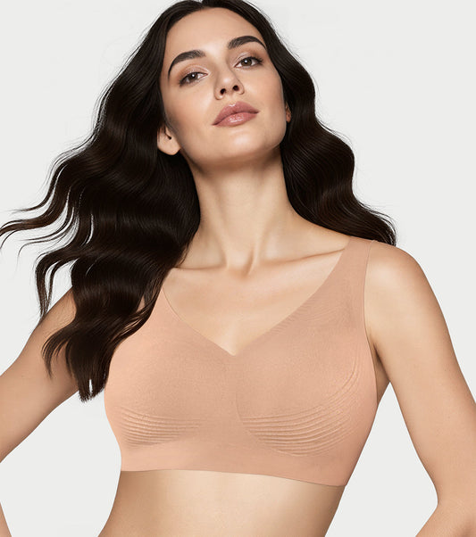 Enamor Innovations Invisi Encircle lift, Ultra smooth, Bonded, Slip-on, Women's T-Shirt Bra - Seamless, No-Pinch, No-Dig, Padded, Wirefree, High Coverage- IO01 (Skin)