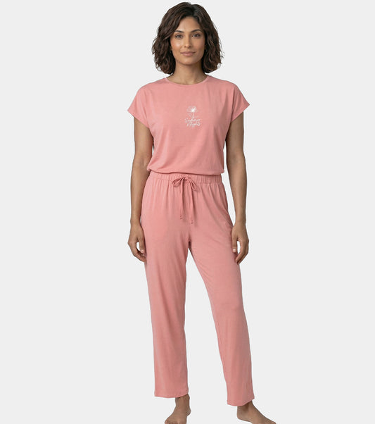 Enamor Mid Rise Regular Length Adjustable Drawstring Basic Home Lounge Pant for Women - Relaxed fit - E404 (Desert Sand)