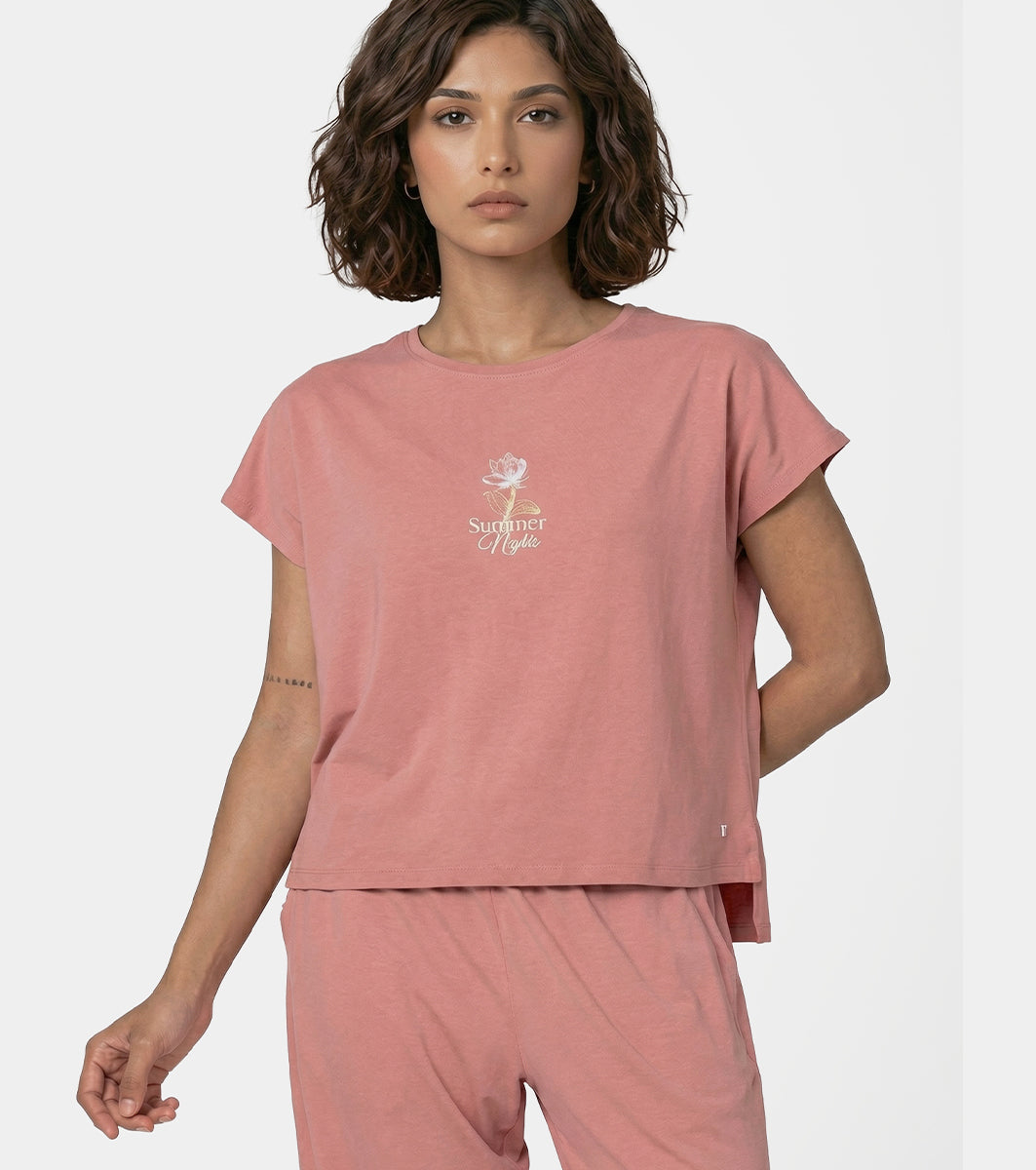 Enamor Pull on Sleeveless Crew Neck Regular Length Cotton T-Shirt For Women with Embroidery Details, Relaxed Fit - E3G7 (Desert Sand)