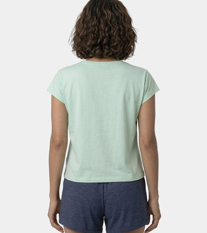 Enamor Pull on Sleeveless Crew Neck Regular Length Cotton T-Shirt For Women with Embroidery Details, Relaxed Fit - E3G7 (Lint)
