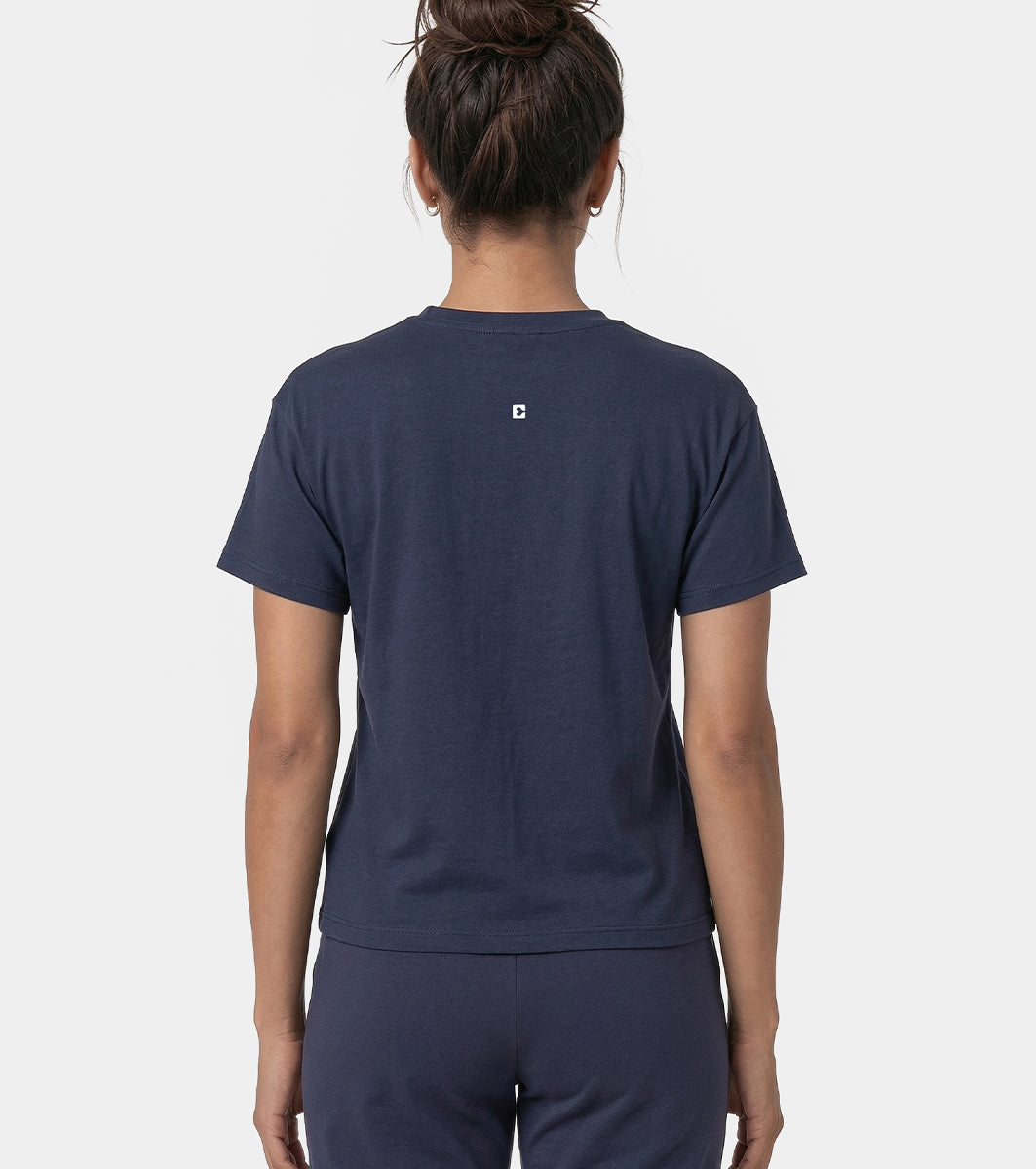 Enamor Active Graphic Tee – breathable, sweat-wicking all-day comfort - A321 (Navy/Change Graphic)