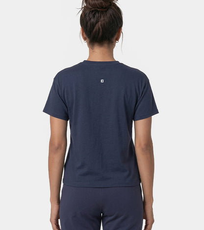 Enamor Active Graphic Tee – breathable, sweat-wicking all-day comfort - A321 (Navy/Change Graphic)