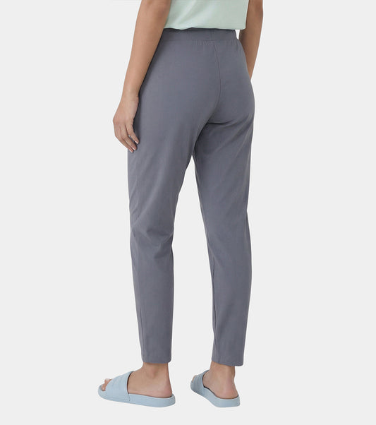Enamor Mid Rise 7/8th length Drawstring Closure Travel Pants For Women - Relaxed Fit, Quick Dry, Antimicrobial - E068 (Turbulence)