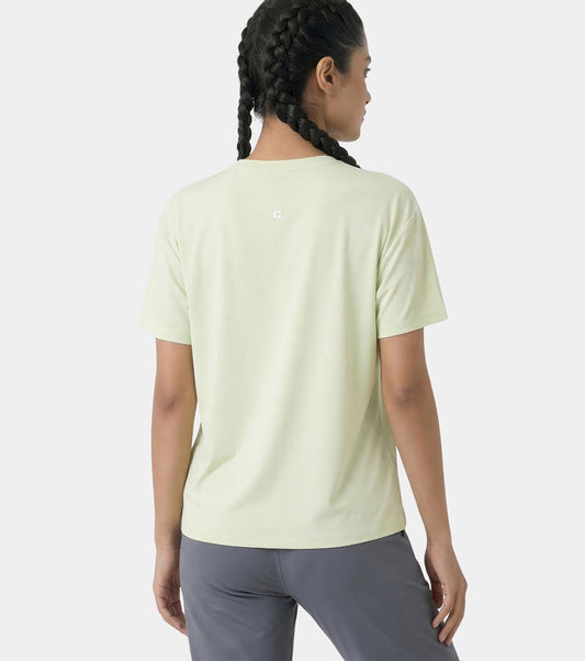 Enamor Active Graphic Tee – breathable, sweat-wicking all-day comfort - A321 (Fog Green/Emergence Graphic)