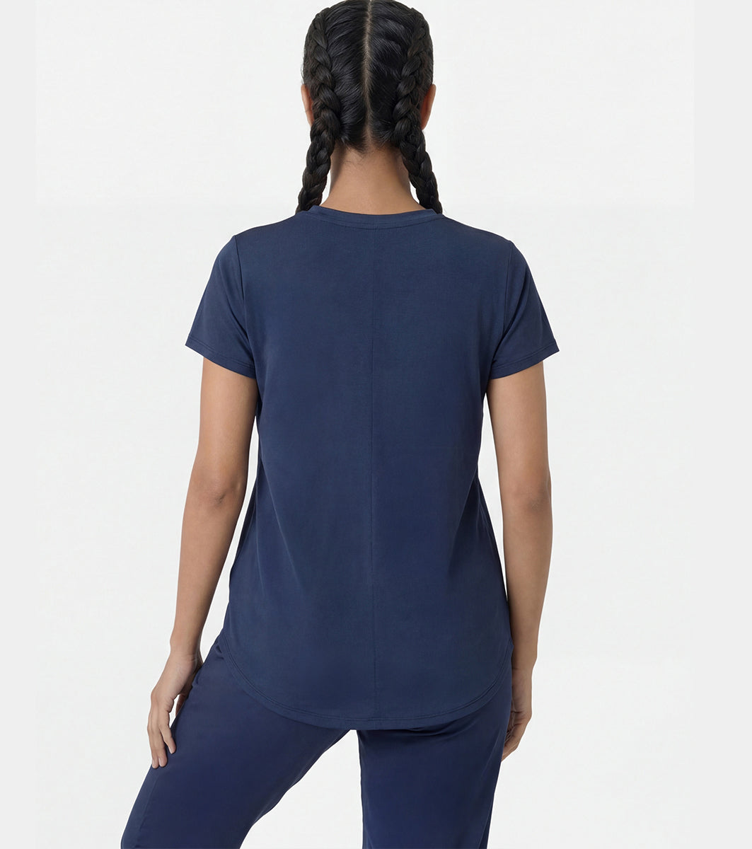 Enamor Relaxed Tee, Relaxed Fit, Round Neckline - A316 (Navy)