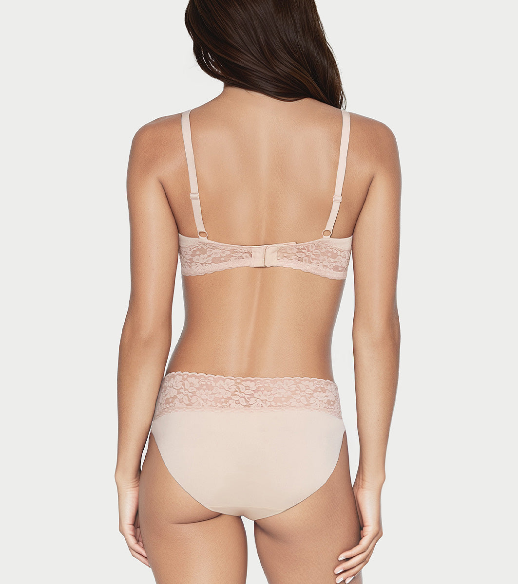 Enamor Drip Trim Lace Bikini for Women Low Waist, Lace at Waist - SMP03 (Pale Skin)