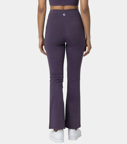 Enamor High Rise Full Length Pull on Boot Cut Active Pant For Women - Relaxed Fit, Quick Dry, Antimicrobial - A402 (Purple Velvet)