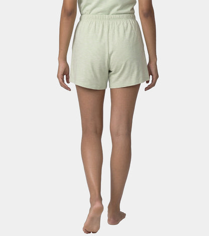 Enamor Drawstring Mid Thigh Length Mid Rise Basic Shorts - Relaxed Fit, Super Soft Cotton - E062 (Lint)
