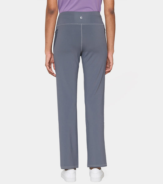 Enamor High Rise Full Length Pull on Boot Cut Active Pant For Women - Relaxed Fit, Quick Dry, Antimicrobial - A402 (Turbulence)