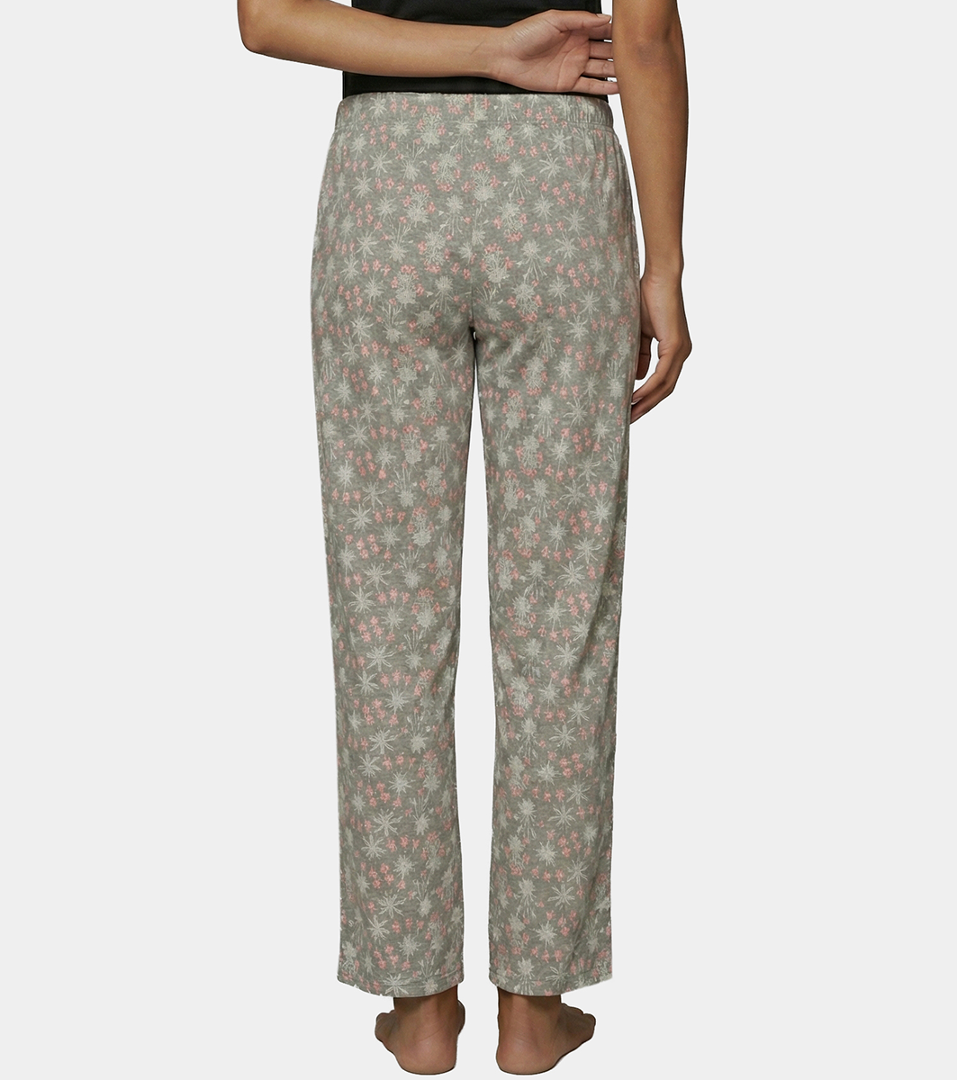 Enamor Mid Rise Full Length Adjustable drawstring Hangout Pant For Women - Relaxed Fit, Combed Cotton - E4A5 (Bohemian Print)