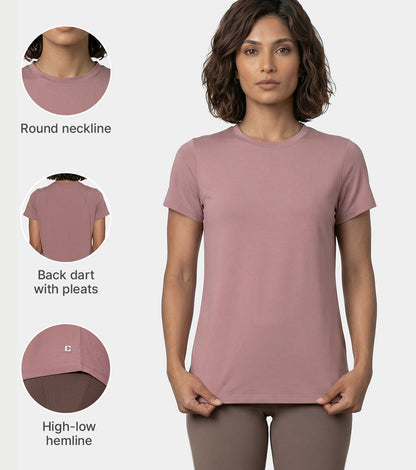 Enamor Relaxed Tee, Relaxed Fit, Round Neckline - A316 (Twilight Mauve)