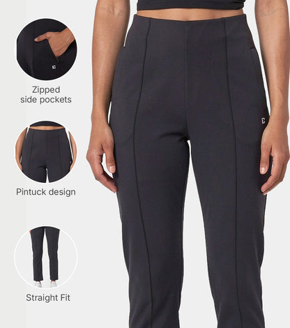 Enamor Straight Pant, Straight Fit - A408 (Jet Black)