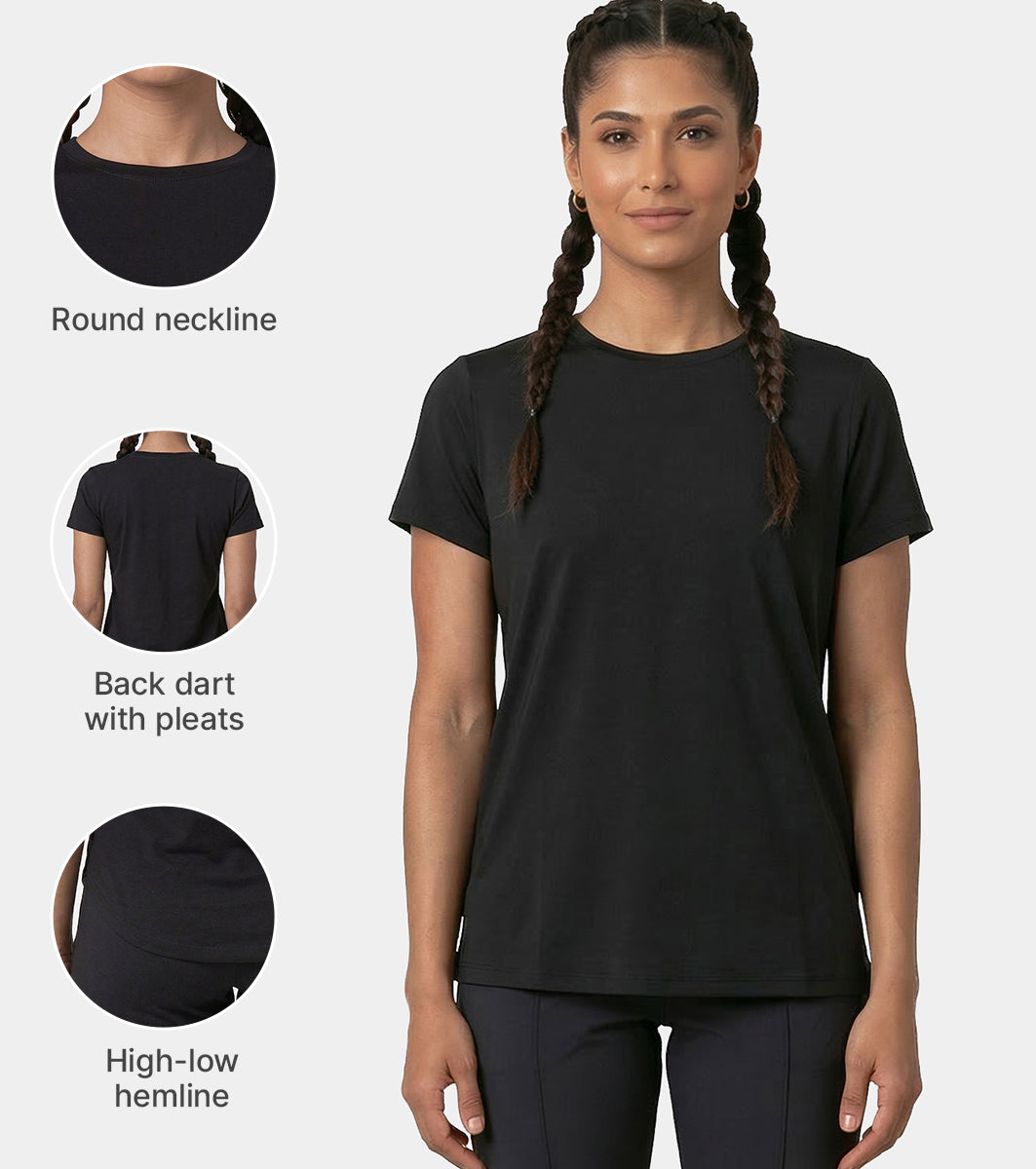 Enamor Relaxed Tee, Relaxed Fit, Round Neckline - A316 (Jet Black)