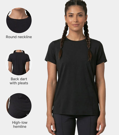 Enamor Relaxed Tee, Relaxed Fit, Round Neckline - A316 (Jet Black)