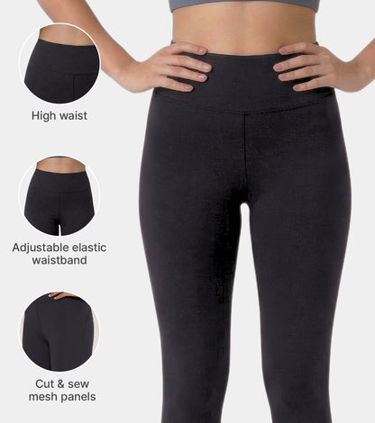 Enamor Cut N Sew Leggings, Slim Fit, High Waist - A611 (Navy)