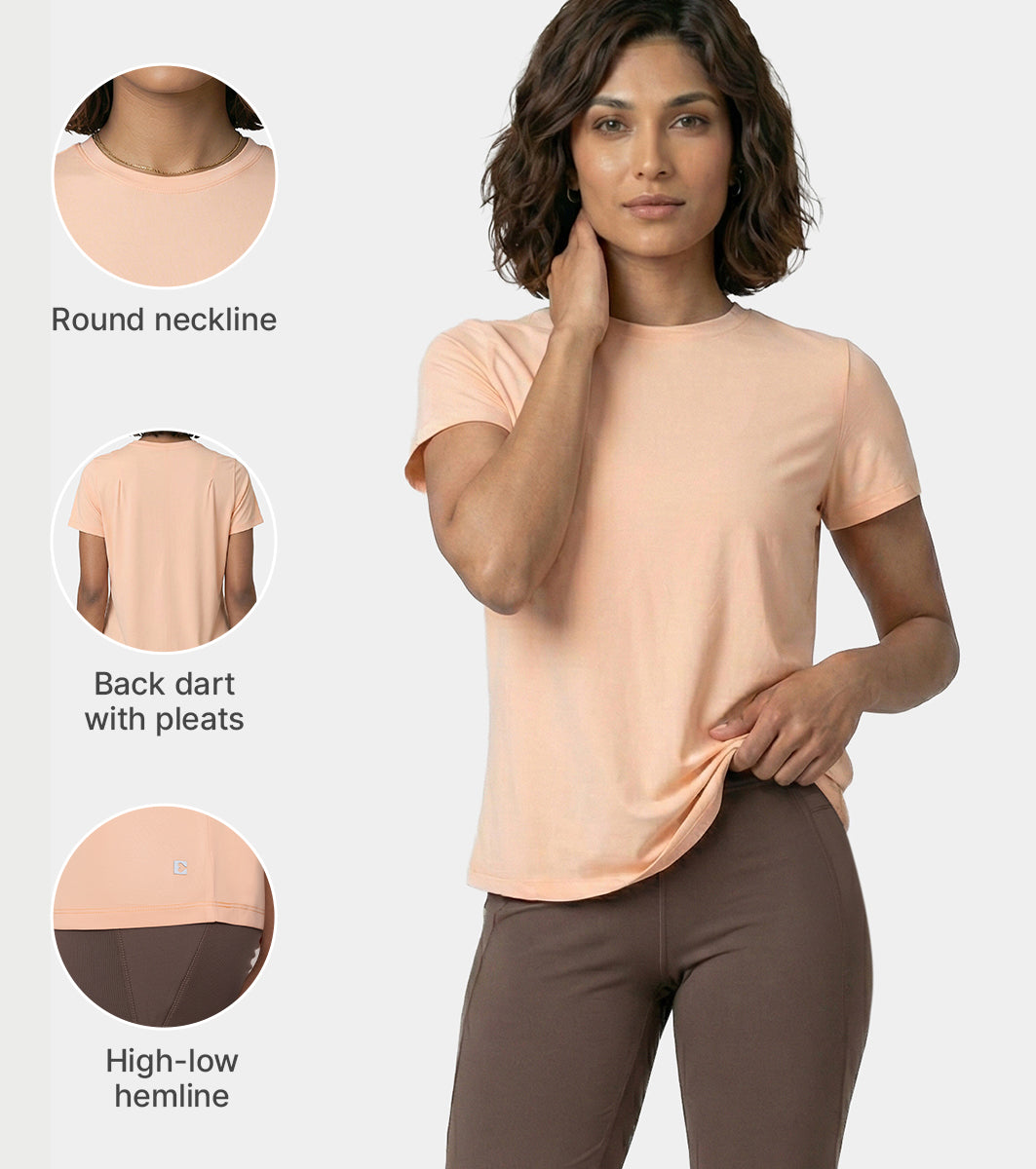 Enamor Relaxed Tee, Relaxed Fit, Round Neckline - A316 (Coral Sands)