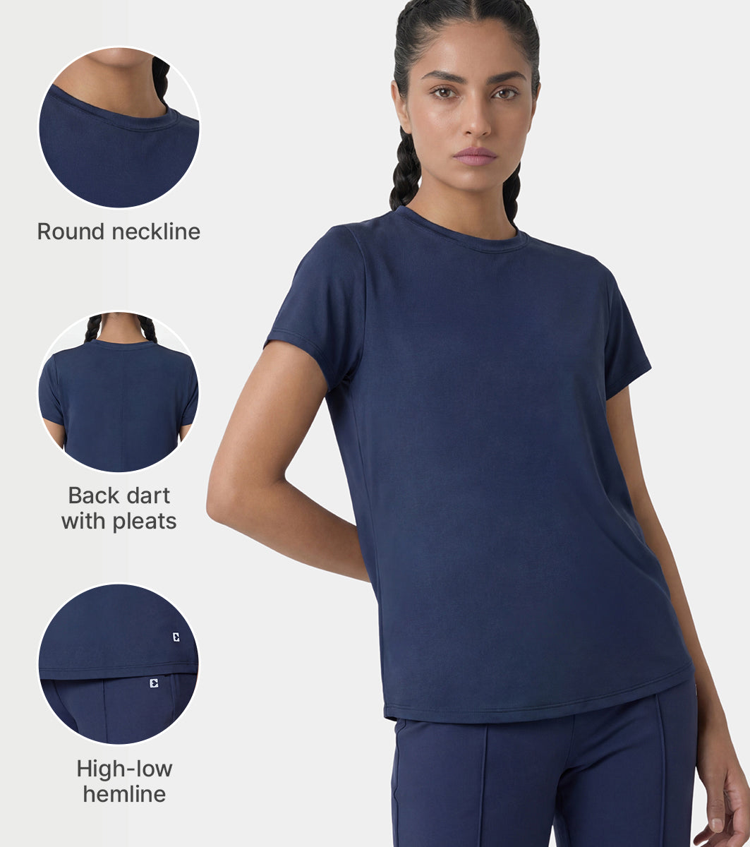 Enamor Relaxed Tee, Relaxed Fit, Round Neckline - A316 (Navy)
