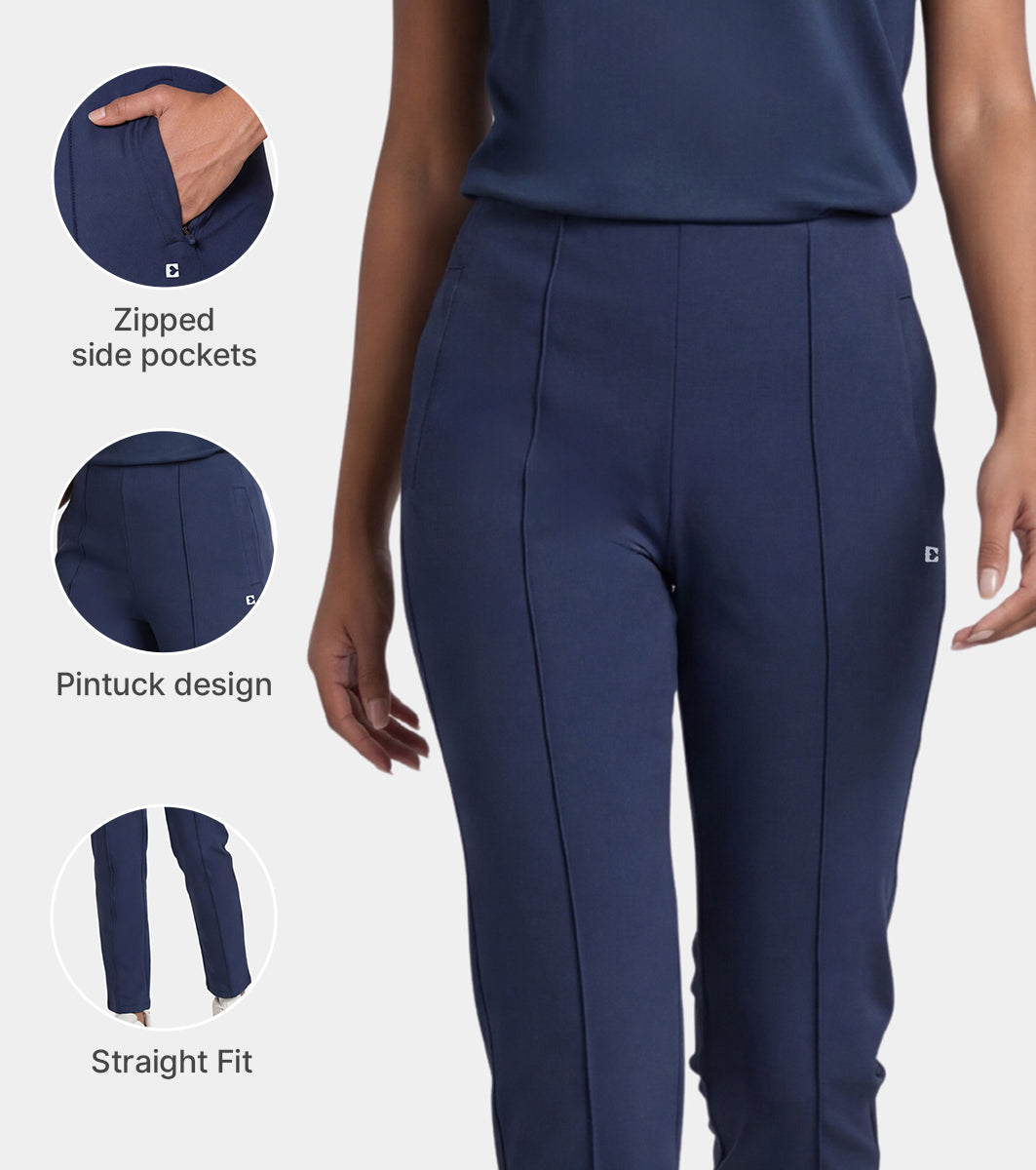 Enamor Straight Pant, Straight Fit - A408 (Navy)