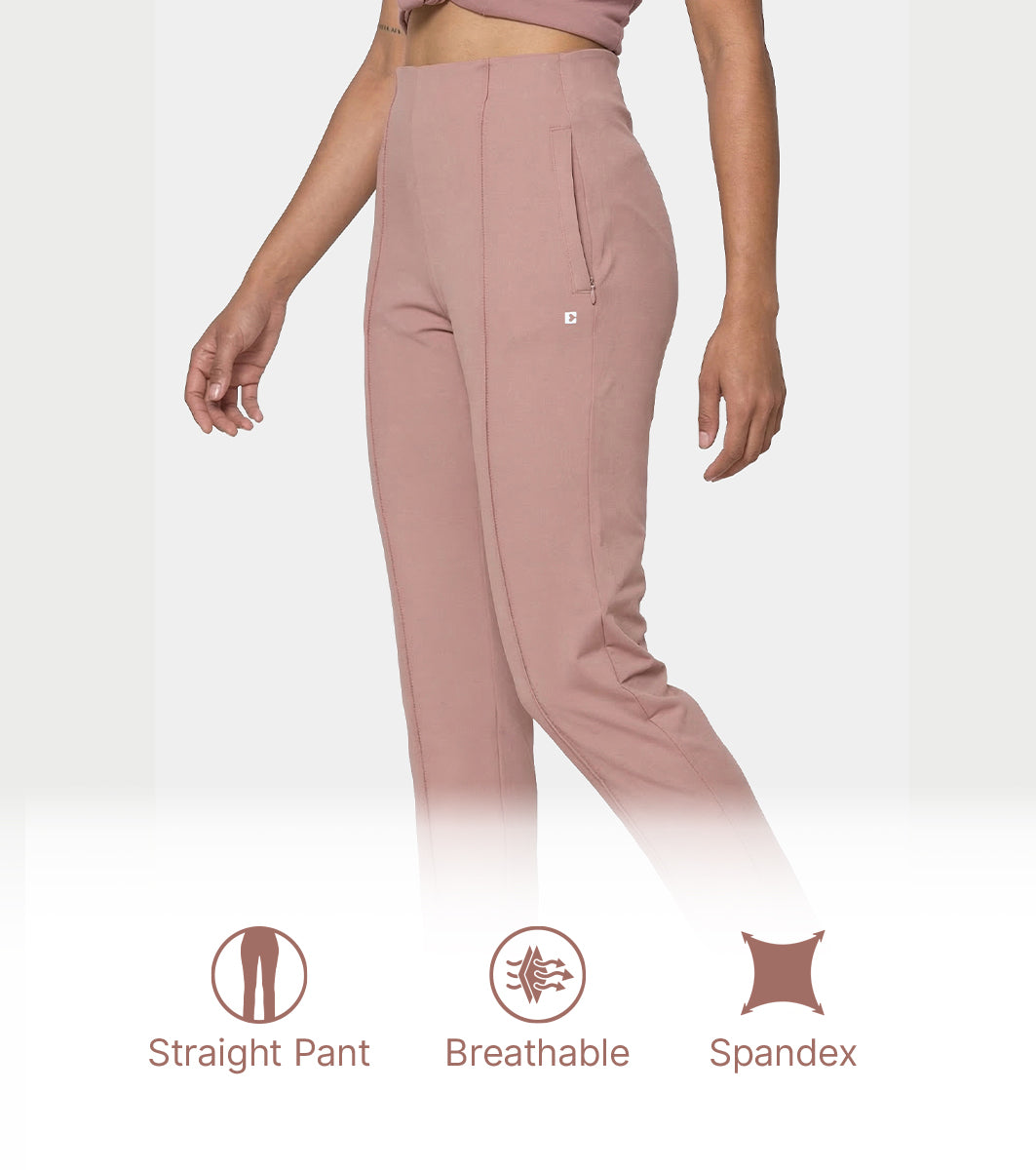 Enamor Straight Pant, Straight Fit - A408 (Twilight Mauve)