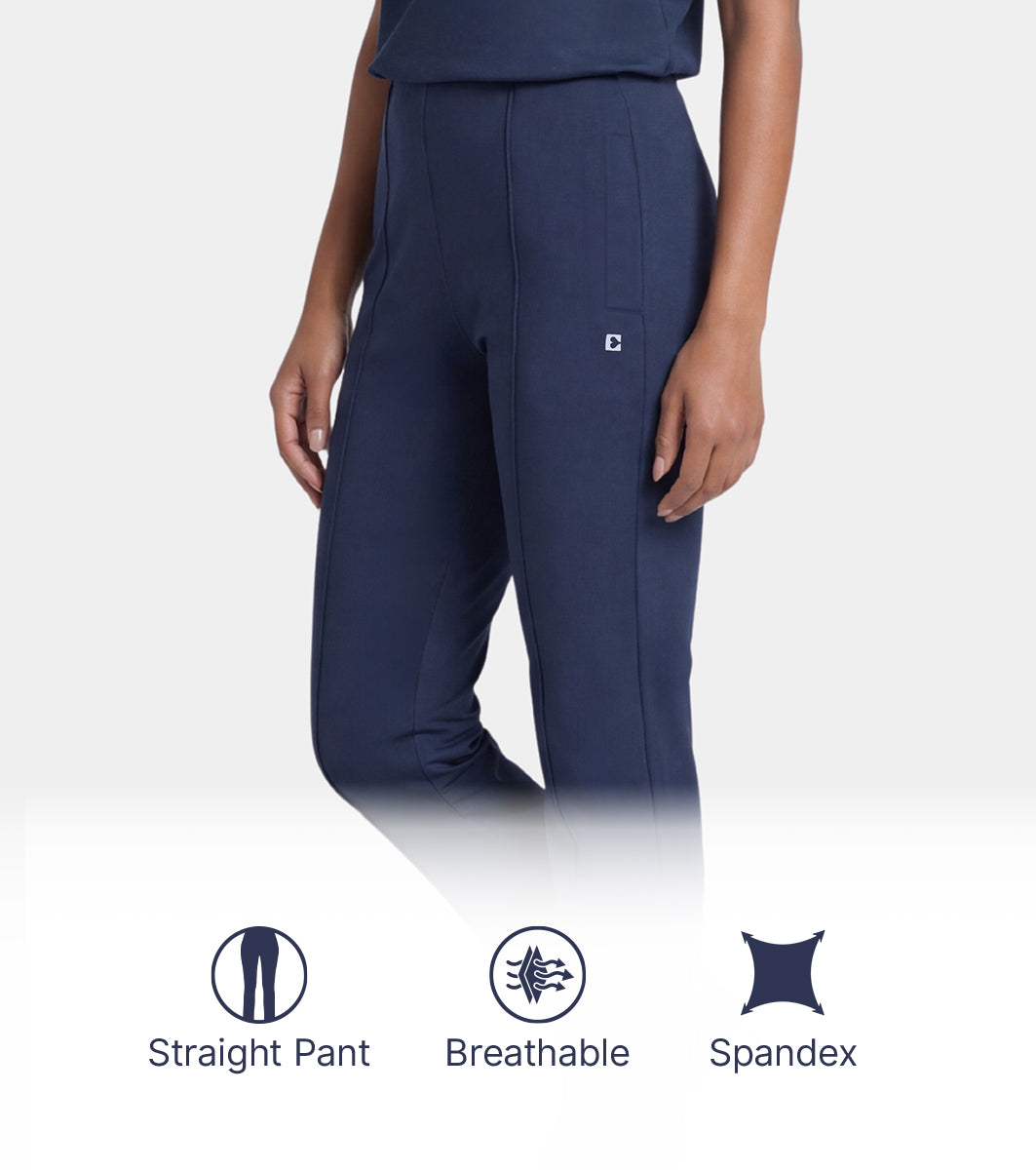 Enamor Straight Pant, Straight Fit - A408 (Navy)
