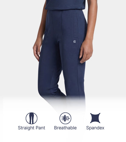 Enamor Straight Pant, Straight Fit - A408 (Navy)