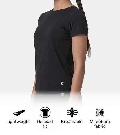 Enamor Relaxed Tee, Relaxed Fit, Round Neckline - A316 (Jet Black)