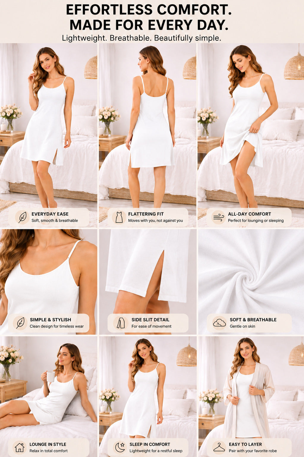 Sweety Women’s Long Length Thin Strap Camisole | Soft Breathable Sleeveless Innerwear | Long Cami Top for Daily Wear & Layering