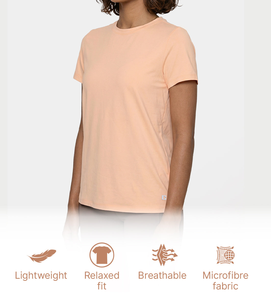 Enamor Relaxed Tee, Relaxed Fit, Round Neckline - A316 (Coral Sands)