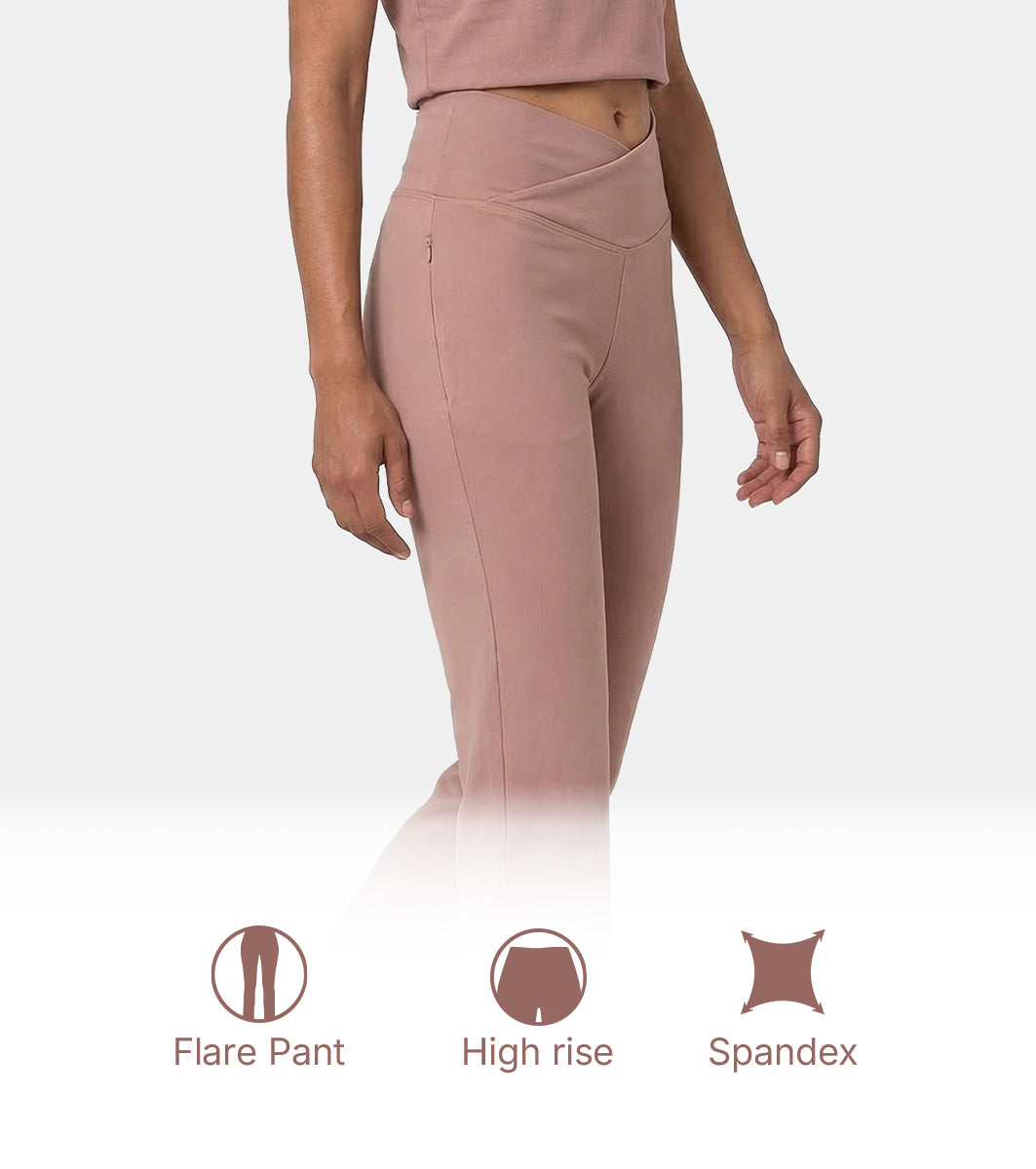Enamor Yoga Flare Pants, High Rise, Flare Leg - A409 (Twilight Mauve)