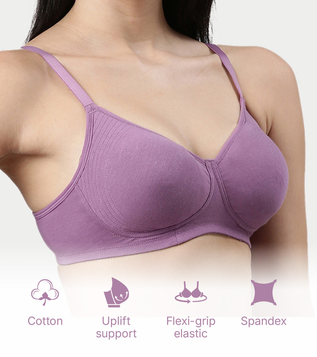 Enamor Fab-Cool Stretch Cotton Everyday Bra for Women- High Coverage, Non Padded and Wirefree