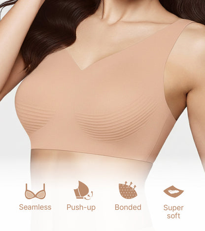 Enamor Innovations Invisi Encircle lift, Ultra smooth, Bonded, Slip-on, Women's T-Shirt Bra - Seamless, No-Pinch, No-Dig, Padded, Wirefree, High Coverage- IO01 (Skin)