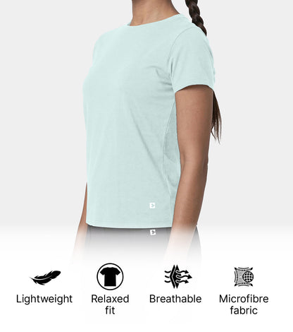 Enamor Relaxed Tee, Relaxed Fit, Round Neckline - A316 (Dusty Aqua)
