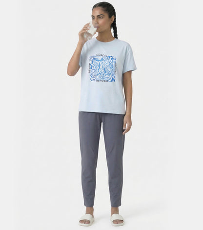 Enamor Active Graphic Tee – breathable, sweat-wicking all-day comfort - A321 (Winter Sky/Unfold Graphic)