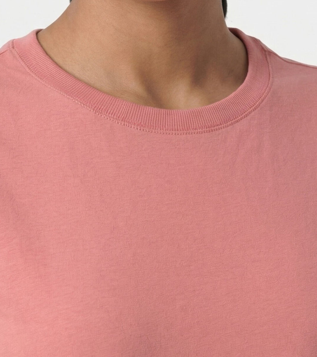 Enamor Pull on Short Sleeve Crew Neck Regular Length Cotton Comfort T-Shirt For Women - Relaxed Fit - E311 (Desert Sand)