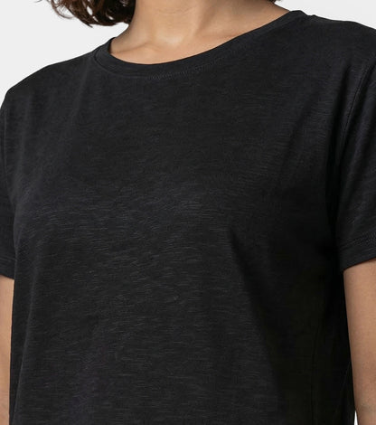 Enamor Oversized Drop Shoulder T-Shirt, 100% Cotton Slub, Oversized Fit - E312 (Jet Black)
