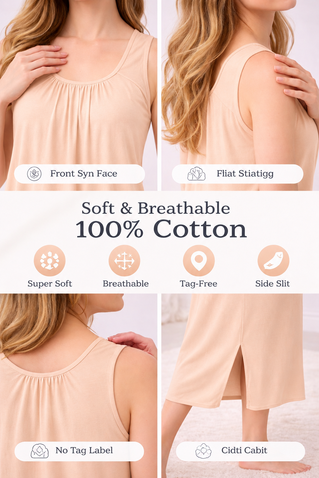 MYBODY Skin-Friendly & Breathable Long Slips