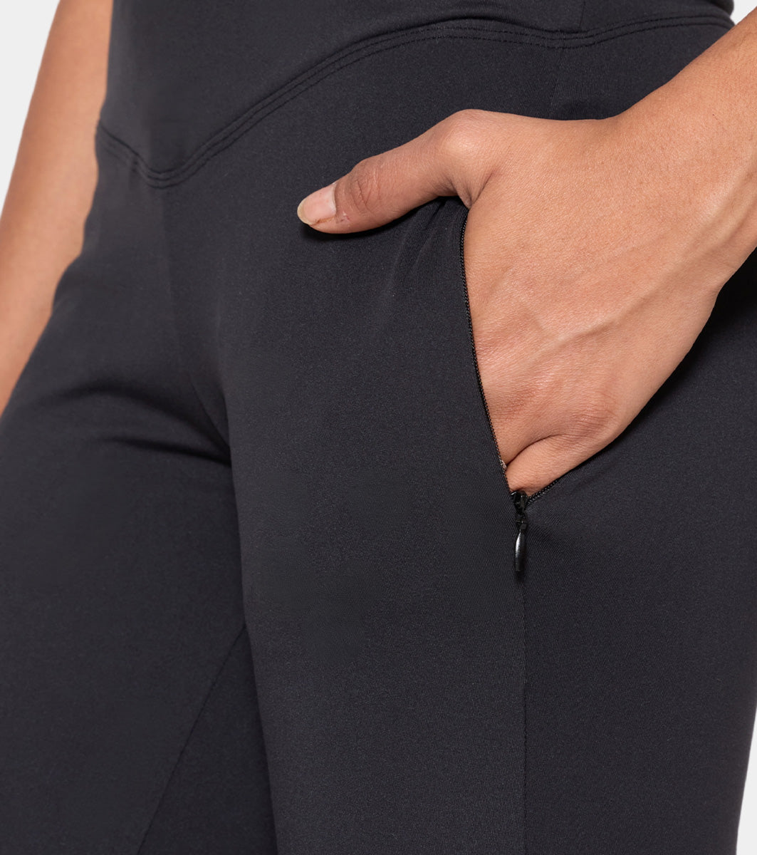 Enamor Yoga Flare Pants, High Rise, Flare Leg - A409 (Jet Black)