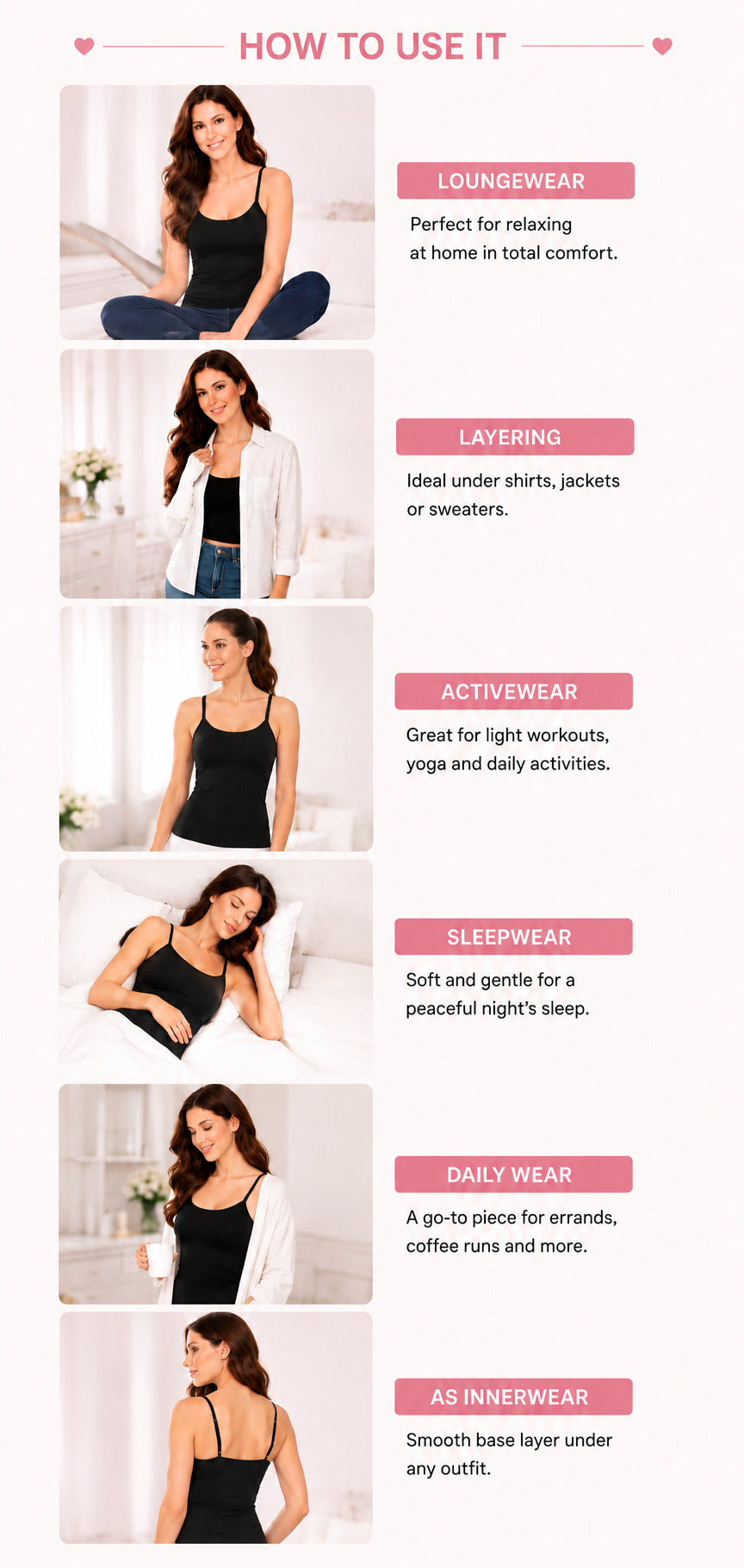 Breeze Women’s Cotton Adjustable Strap Camisole | Soft Breathable Sleeveless Innerwear | Short Length Cami Top for Daily Wear & Layering