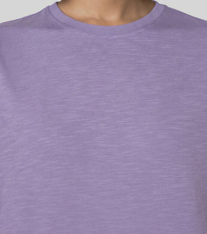 Enamor Oversized Drop Shoulder T-Shirt, 100% Cotton Slub, Oversized Fit - E312 (Purple Haze)