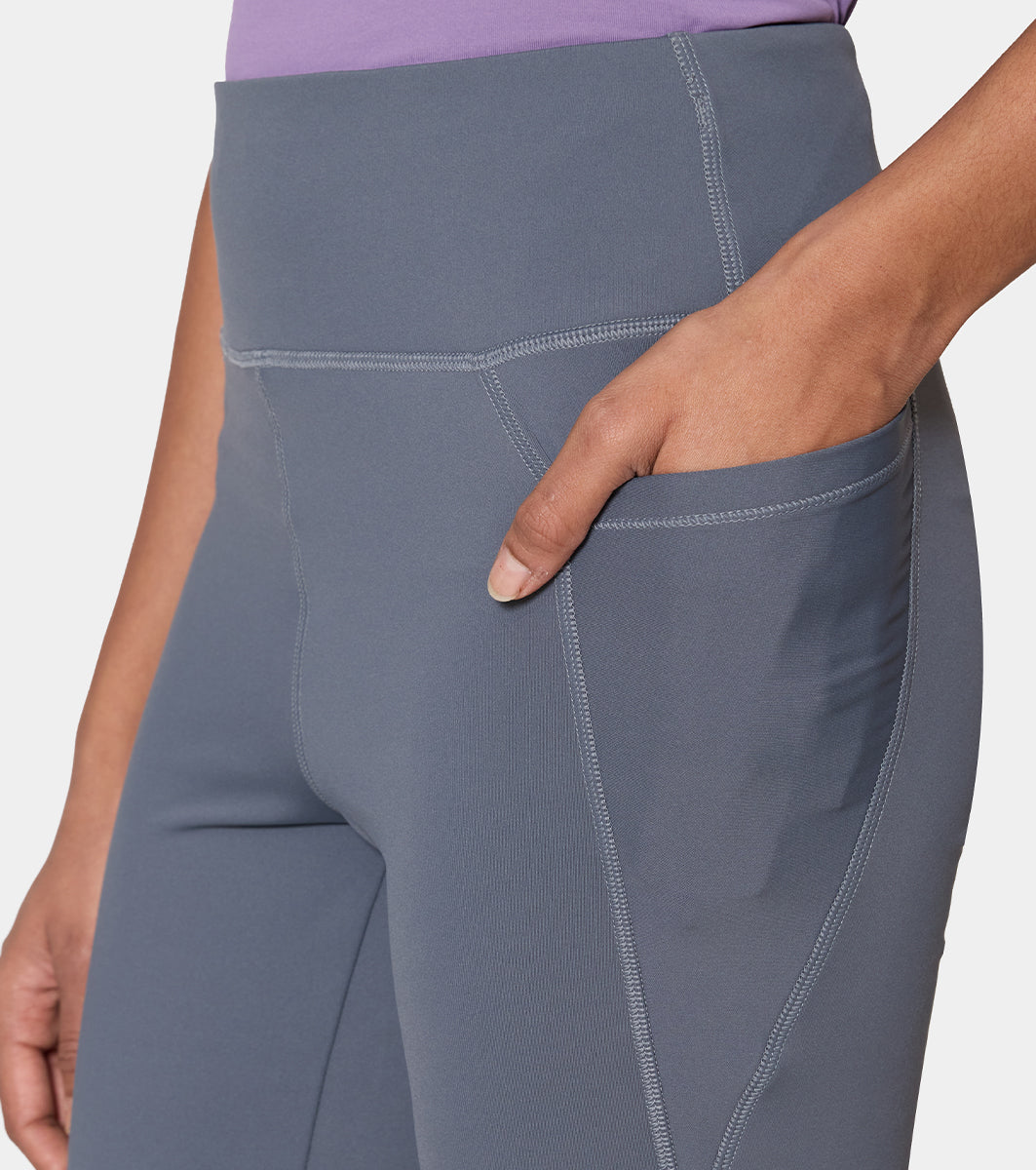 Enamor High Rise Full Length Pull on Boot Cut Active Pant For Women - Relaxed Fit, Quick Dry, Antimicrobial - A402 (Turbulence)