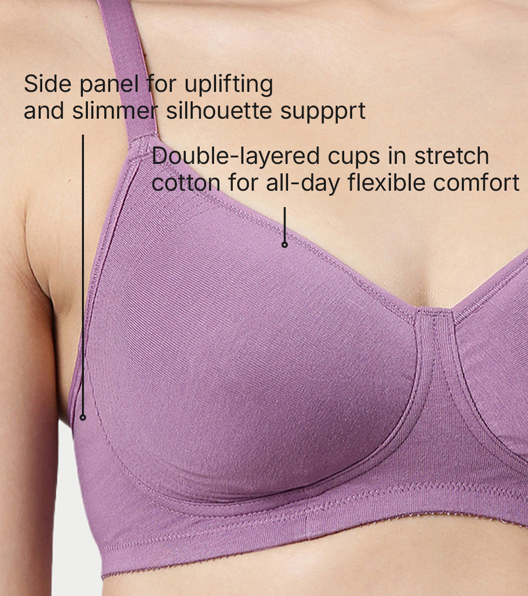 Enamor Fab-Cool Stretch Cotton Everyday Bra for Women- High Coverage, Non Padded and Wirefree