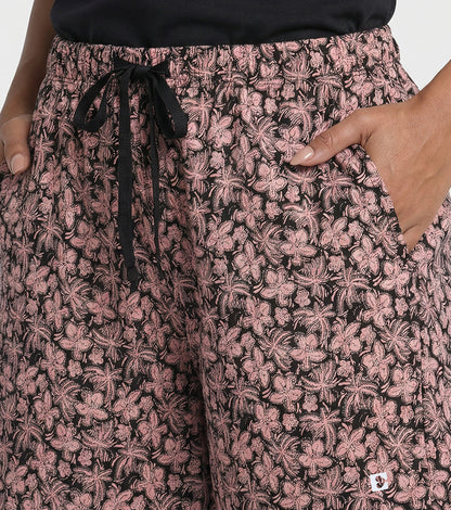 Enamor Drawstring Mid Thigh Length Mid Rise Basic Shorts - Relaxed Fit, Super Soft Cotton - E062 (Coastal Print)