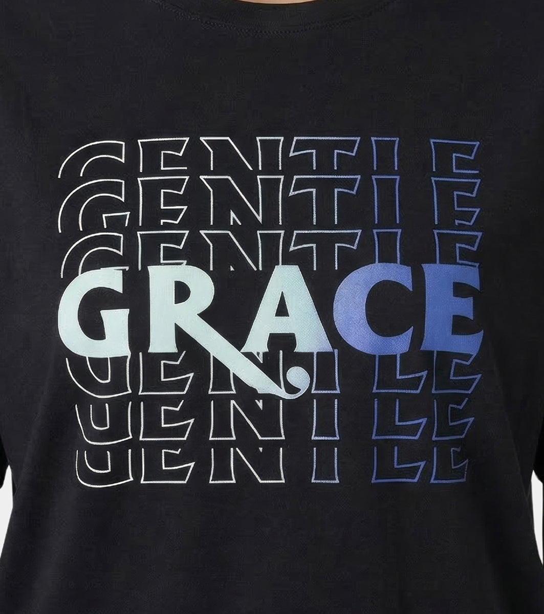 Enamor Active Graphic Tee – breathable, sweat-wicking all-day comfort - A321 (Black/Gentle Grace Graphic)